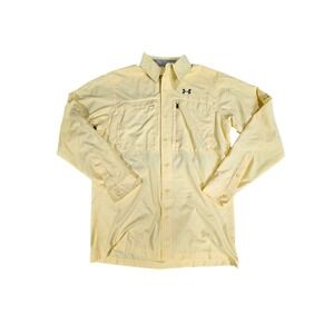 Men’s under armour heat heat long sleeve yellow button up small